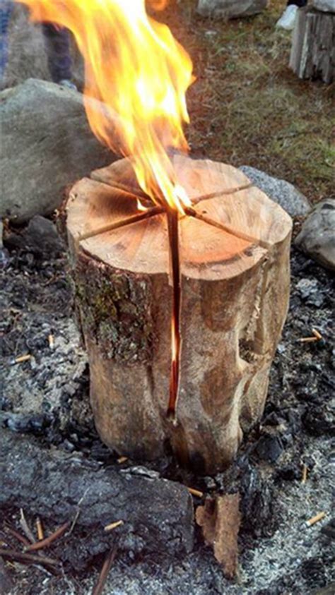 Swedish Fire - An All-Night Campfire with Only One Log - The Prepared Page