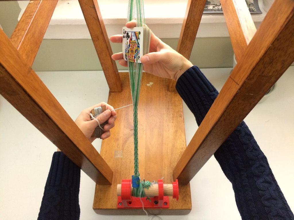  DIY Tablet Loom From a Wooden Stool